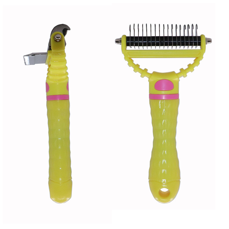 Double Sided Pet Deshedding And Dematting Tool Dog Cat Hair Grooming Comb Brush