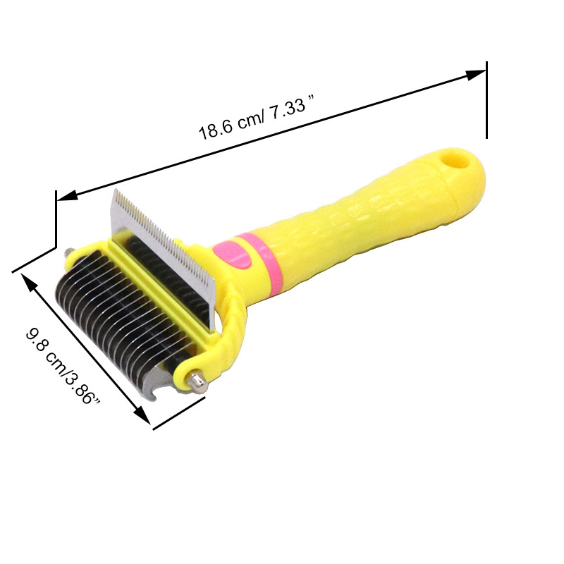 Double Sided Pet Deshedding And Dematting Tool Dog Cat Hair Grooming Comb Brush