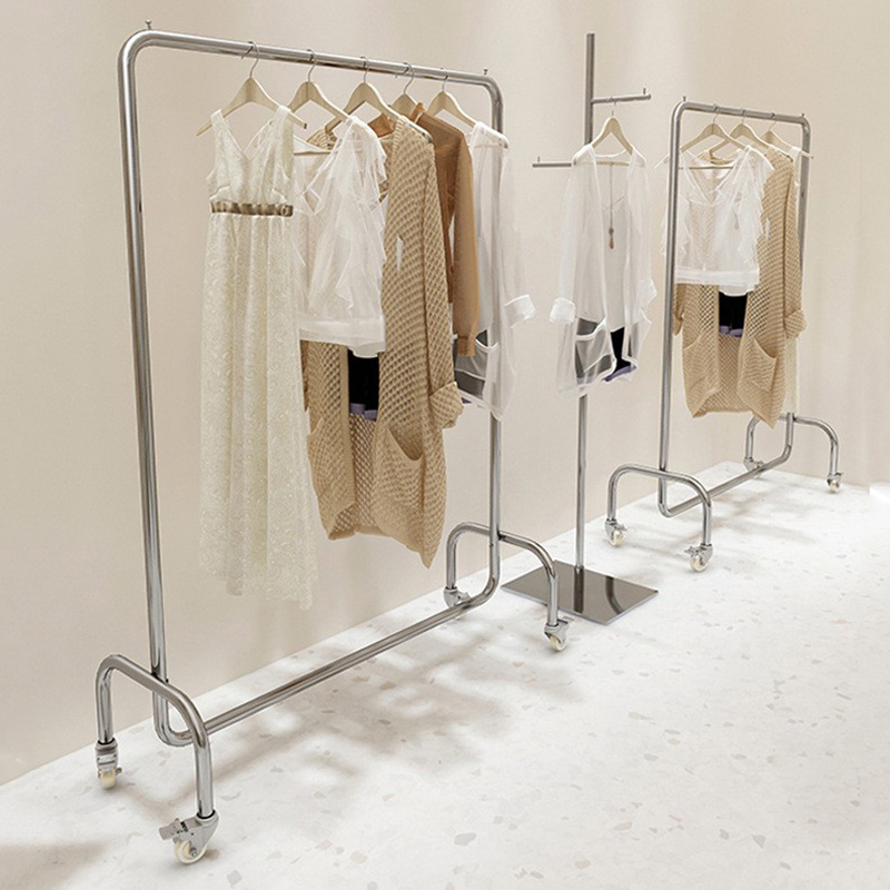 Fashion and luxury stainless steel clothing rack