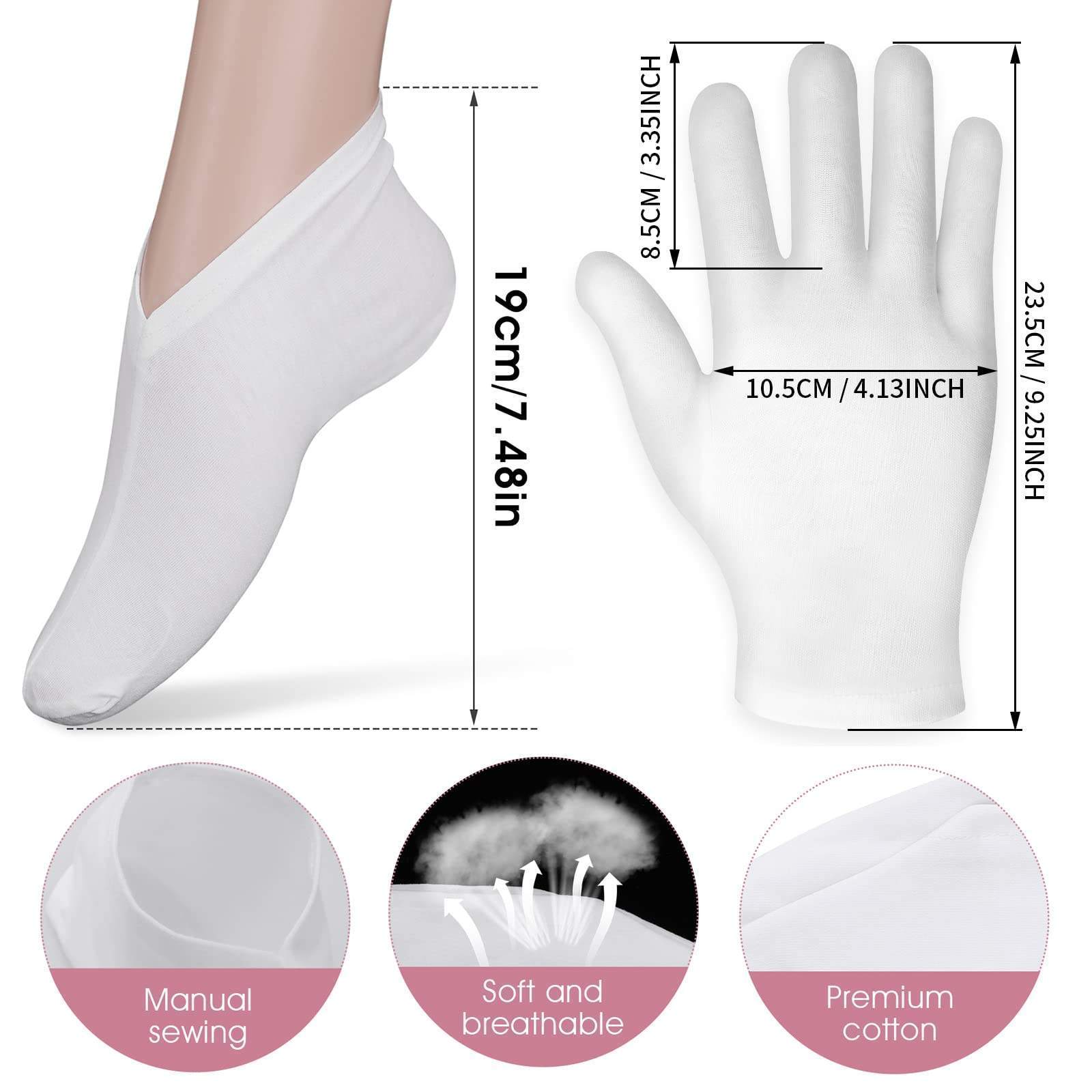 Soften Repair Skin Gel Moisture Treatment Feet Spa Care Socks And Touch Screen Moisturizing Eczema White Gloves