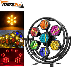 Warm White+RGB Portman Lights 7*60W Vintage Halogen P1 Mini LED Dj Party Events Stage Background Stage Light