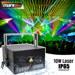 IP65 10w 30w RGB Laser Light Outdoor Sky Portable Laser Show ILDA System Equipment Stage Animation Projector10 Watt Laser Light