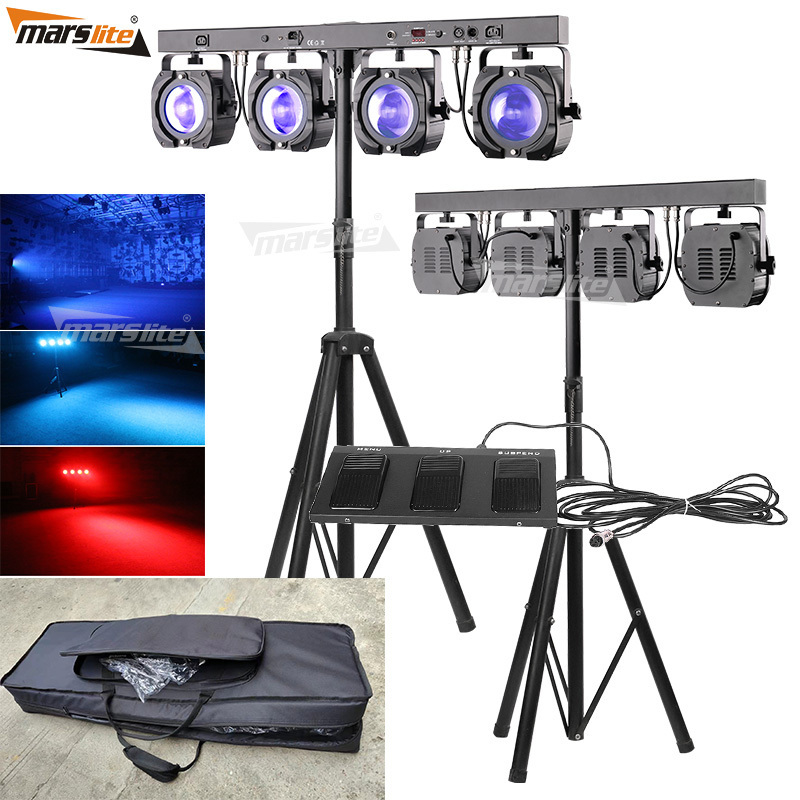 Marslite LED 4 Par System 60W RGBW COB LED Par Light Stand Dj Stage Lighting for Night Club Disco