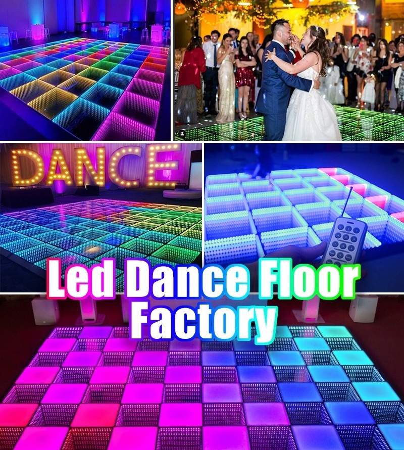 Wholesale Light Up Led Dance Floor Magnetic 3D Infinity Pista De Baile Led Portable Piso Led Floor To Dance Floor Wedding Party