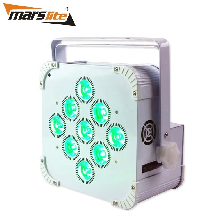 Wholesale price led slim par 9x18W 6in1 RGBWA UV dmx512 led uplights wireless dmx battery powered led par