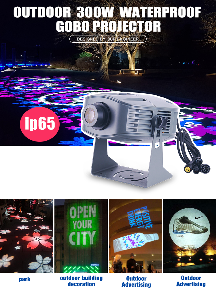 Marslite 300w gobo projector ip66 brightness advertising led outdoor logo advertising lights