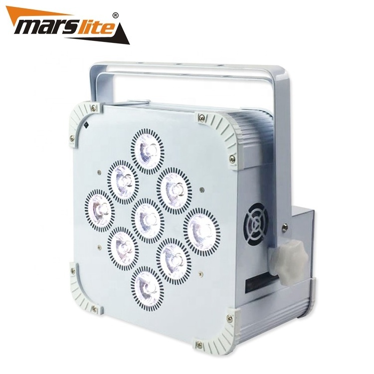 Wholesale price led slim par 9x18W 6in1 RGBWA UV dmx512 led uplights wireless dmx battery powered led par