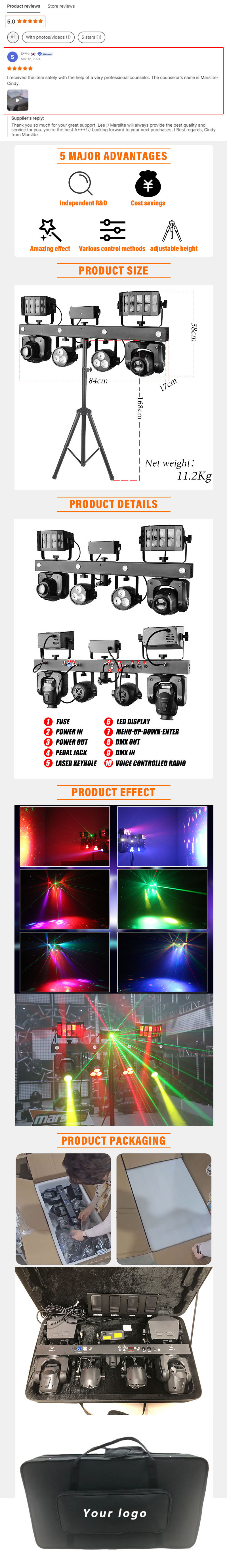 Portable Gig Bar Move Dj Lighting System With Stand Dj Equipment Gig Bar Lighting Dj Disco Stage Party Lights Bar