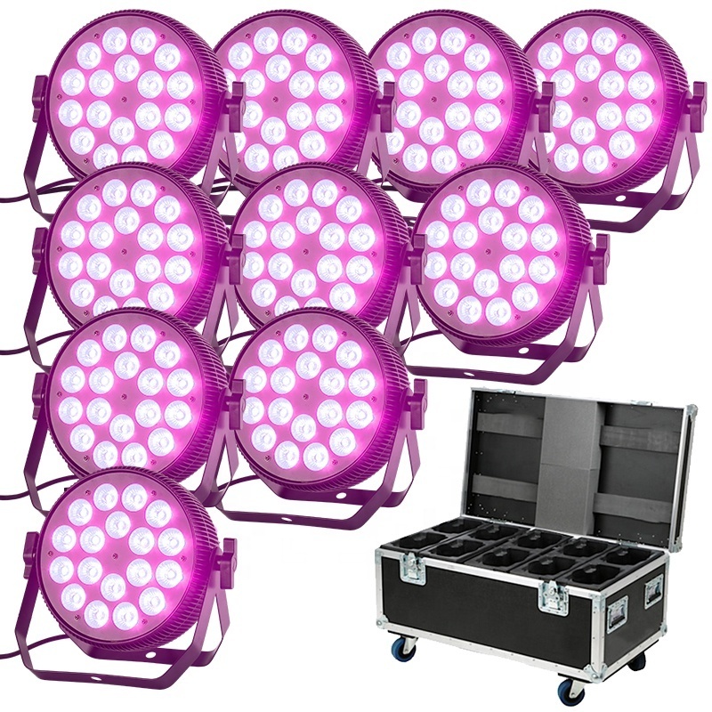 18*10w Led Par Light DMX RGBW 4in1 Flat Par Can Stage DJ Light Par Light For Wedding Party Disco Bar