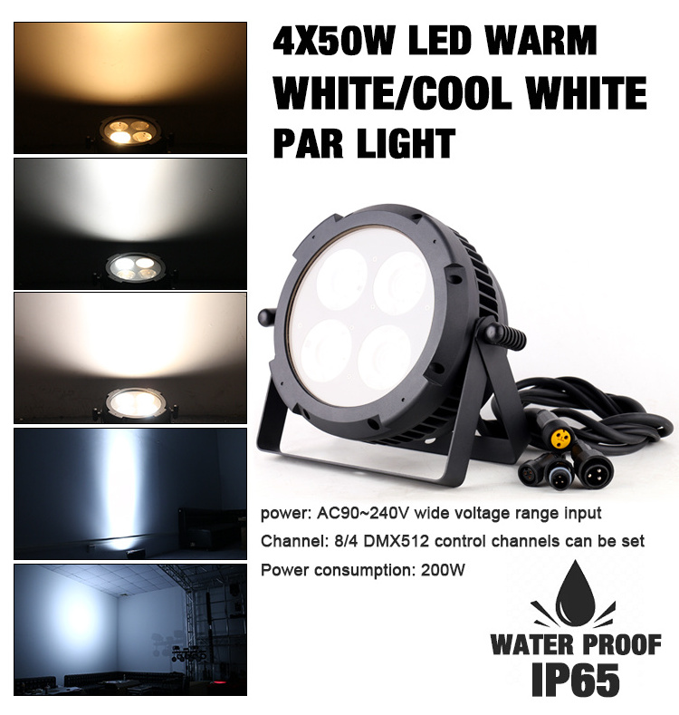 IP65 200w White Led Cob Audience Stage Blinder Light CW+WW Outdoor Waterproof 4 Eyes Audience Light