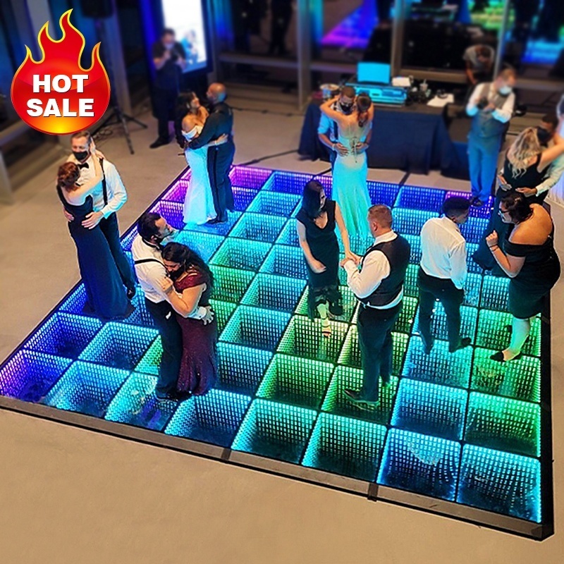 Led Dance Floor Magnetic Pista De Baile Led Wedding Party Event Fiestas 3D Infinity Mirror Piso Portable Dance Floor Panels