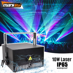 10W Outdoor Laser Light Show Equipment IP65 Laser Light ILDA Waterproof Pro Stage Projector Sky Dj Laser Lights for Night Club