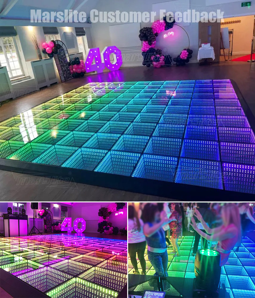 Led Dance Floor Magnetic Pista De Baile Led Wedding Party Event Fiestas 3D Infinity Mirror Piso Portable Dance Floor Panels