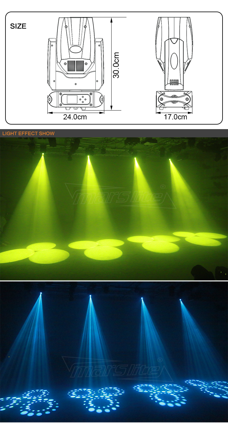 Marslite Professional disco dj stage light 100w dmx mini gobo projector spot led beam moving head for stage equipment set