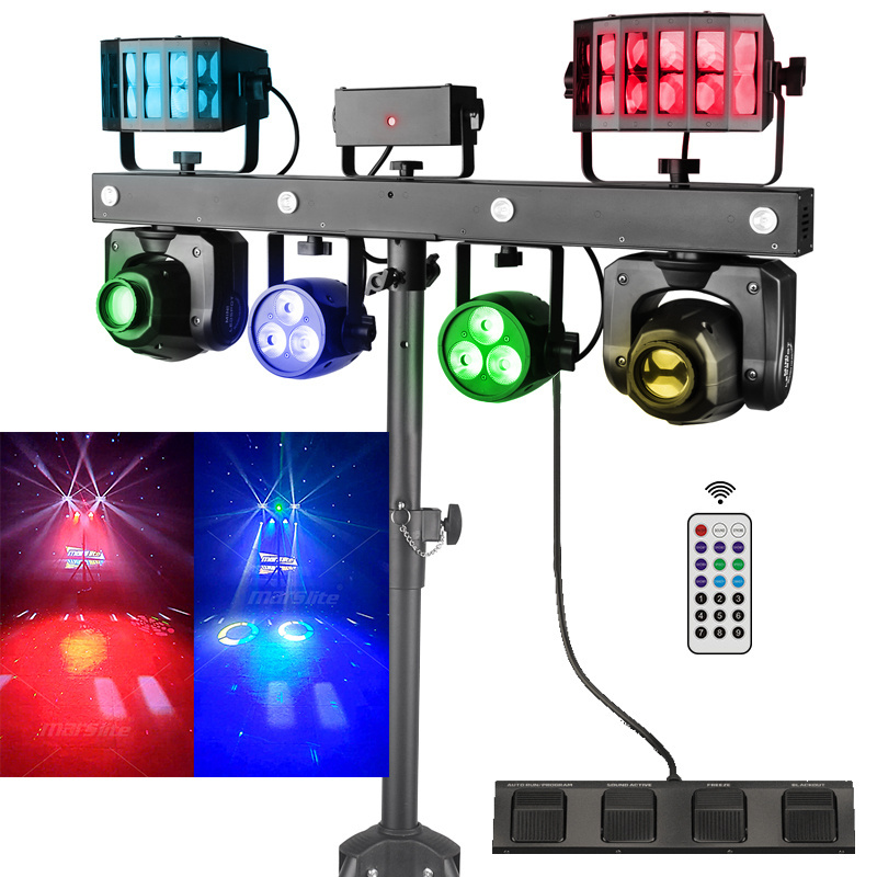 Professional Portable Dj Lights Disco Dj Equipment Gig Bar Luces Para Discoteca DMX RGBW Led Par Bar Stage Lighting With Stand