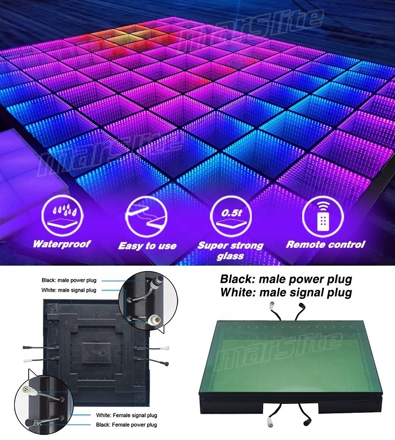 Led Dance Floor Magnetic Pista De Baile Led Wedding Party Event Fiestas 3D Infinity Mirror Piso Portable Dance Floor Panels