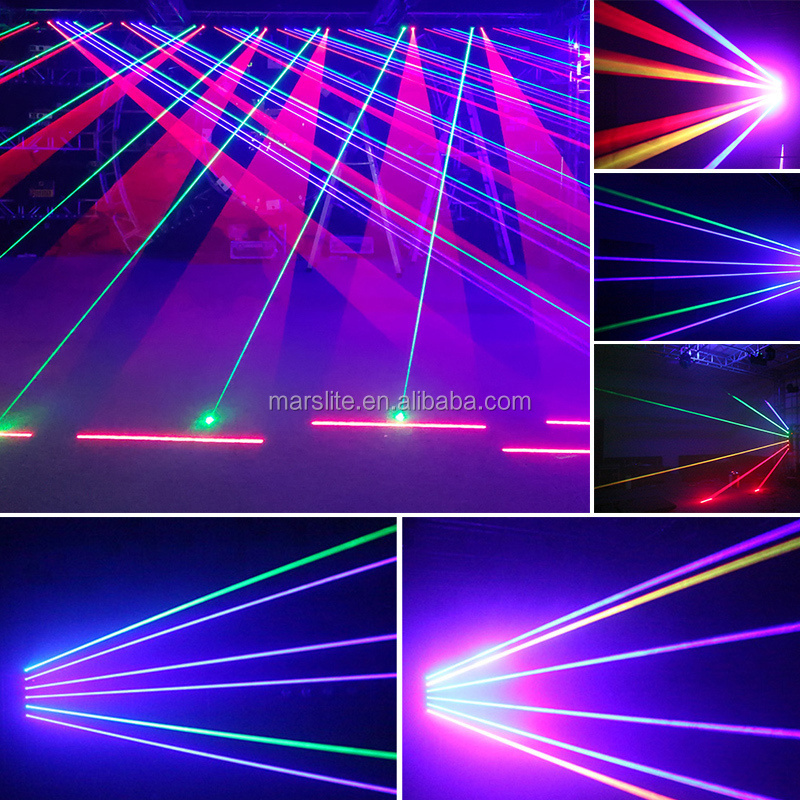 Marslite 6 Eye Laser Wide Six Eye Swing Laser Moving Head Light Beam RGB 3in1 Club Dj Laser Moving Head