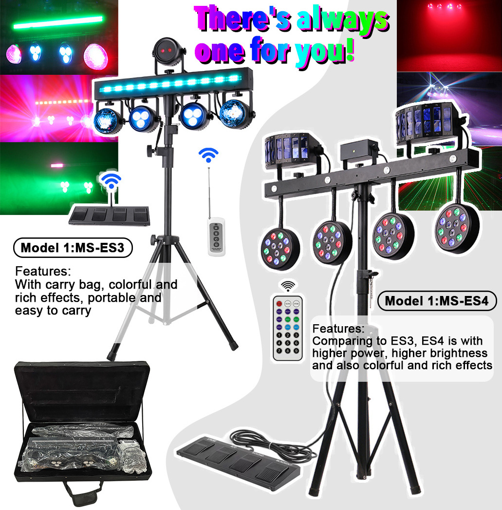 Professional Portable Dj Lights Disco Dj Equipment Gig Bar Luces Para Discoteca DMX RGBW Led Par Bar Stage Lighting With Stand