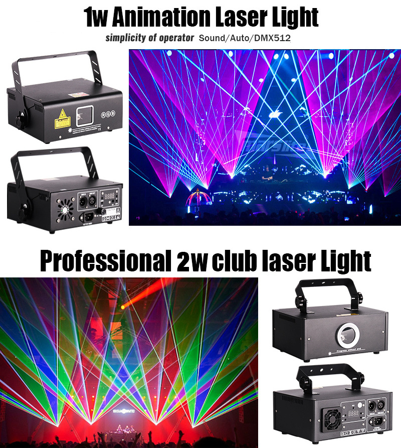 Newest Laser Discoteca Projector 1w 3w 5w Lazer Lights Animation Disco Dj Mini Laser Light 3d Laser Lights for Night Club