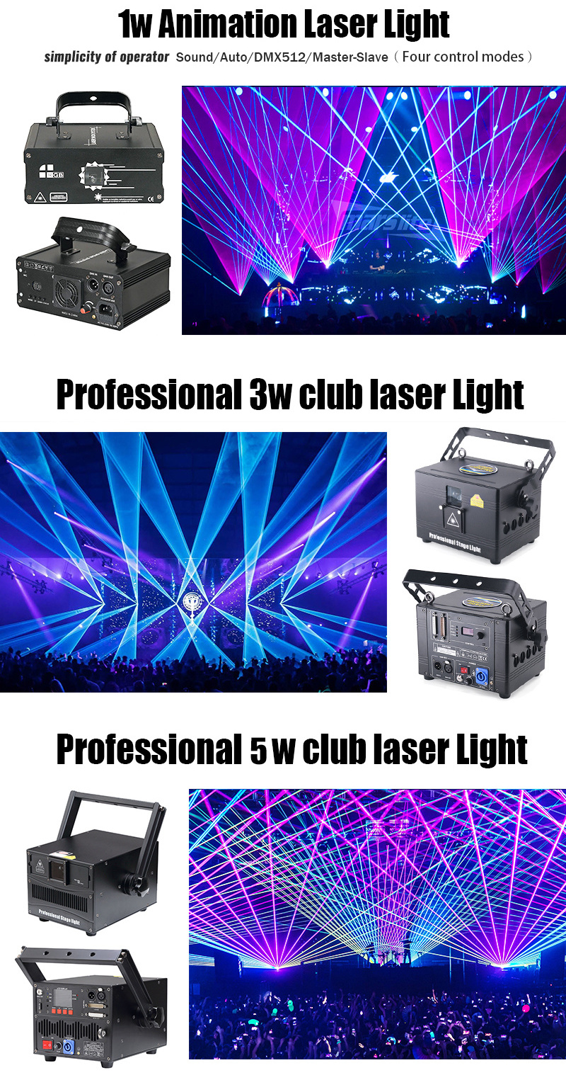 Newest 3D lazer projector 1W 3W 10W any program laser light projector laser light show