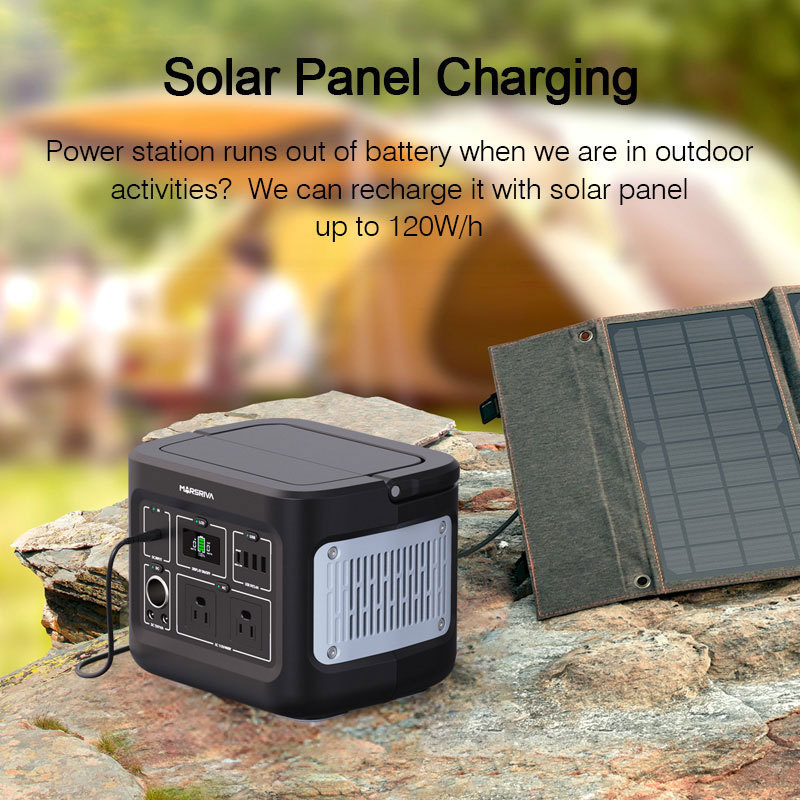 MARSRIVA Solar Panel Fast Charging Lithium Backup Portable Power Station 1000w 220V Battery Power Station Pure Sine Wave MPPT