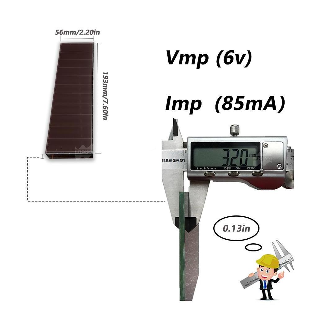 85mA 6V 193*56mm Solar Energy Solar Cell N-type Thin Film Solar Panels Solar Energy Products Manufacturer Direct Sales