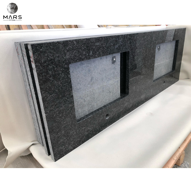 High Quality Steel Grey Granite Natural Stone Vanity Tops Double Counter Top Bathroom