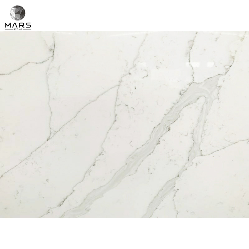 New design Wholesale Price calacatta white quartz stone big slabs for kichen countertop