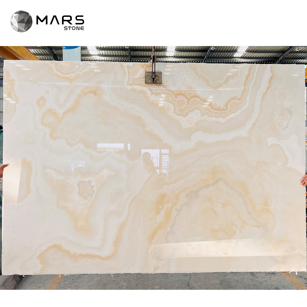 Luxury White Natural Onyx Slabs Translucent Bar Table or Bathroom Sink Countertop