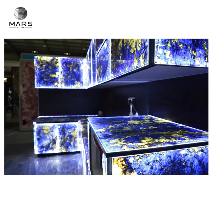 2021 New Design Backlit Blue Dream Sapphire Granite Marble Onyx Quartzite For Kitchen Countertop And Light Cabinet And Backlit B