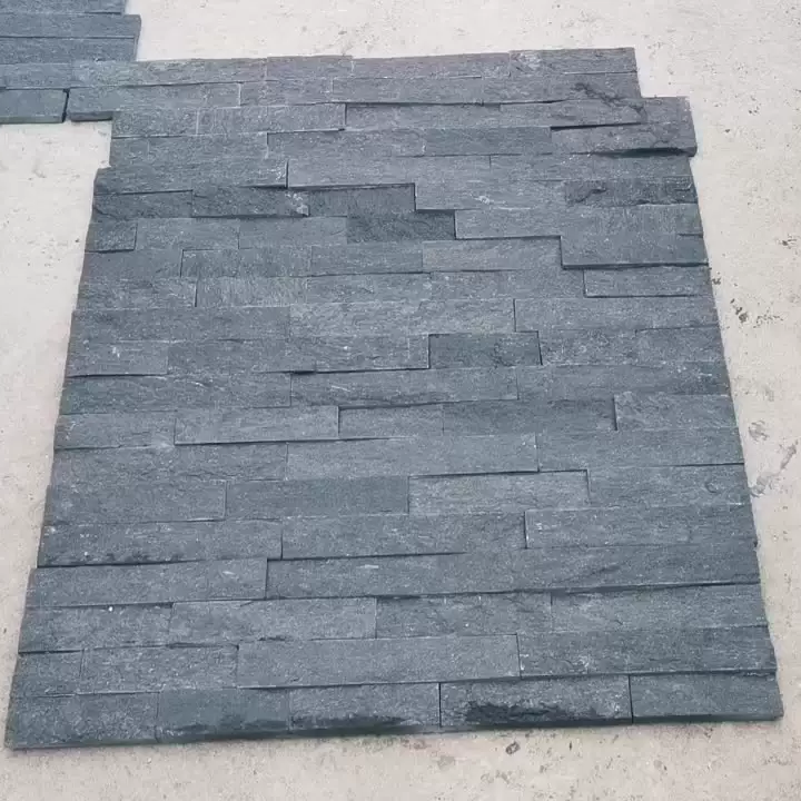 Hot Natural Stone wall accent Grey Cultured Stone Slate Culture Stone Cladding Exterior Wall Panel