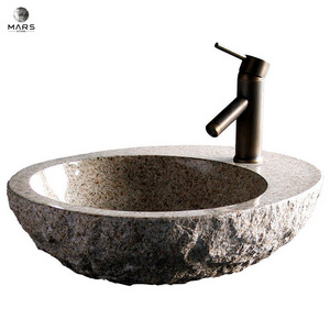 Natural Beige Granite Marble Onyx Stone Vanity Sink Wash Hand Basin Tops For Sale