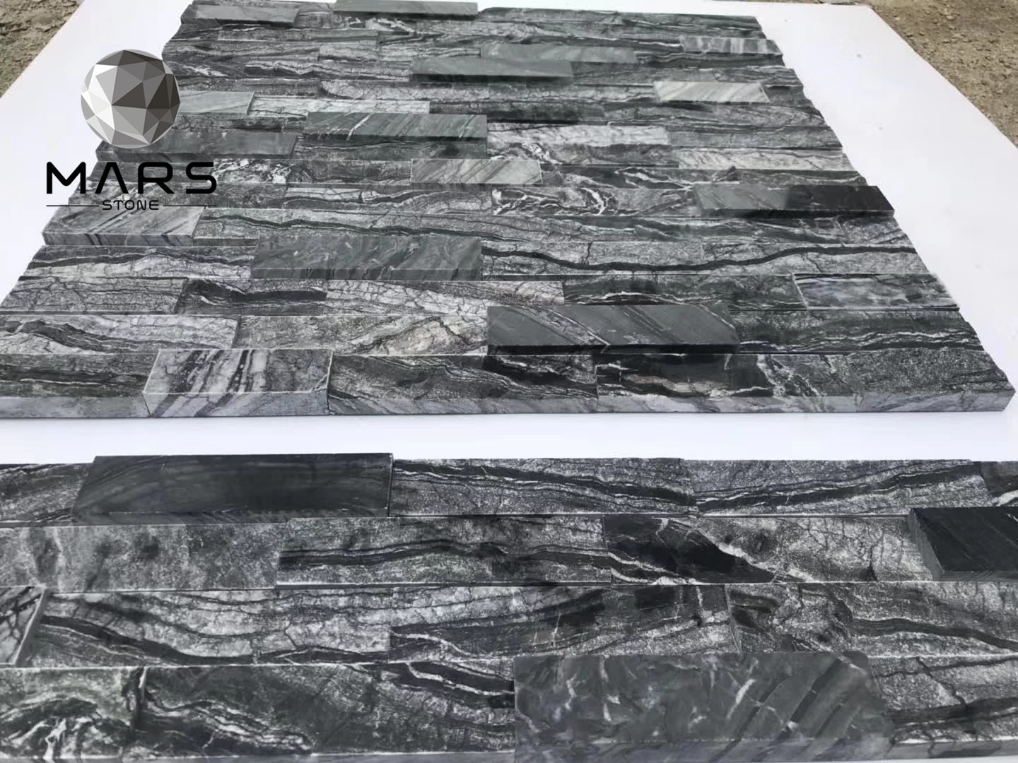 Best Sales Ancient Wood Grain Dark Grey Cultural Stone Culture Stone Marble Ledge Stone  For Indoor Wall Slate Tiles