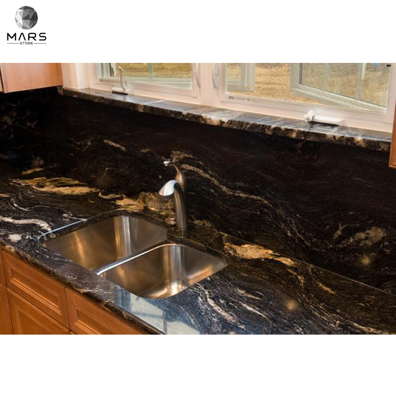 Cosmic Black Granite Slab Tile For Countertop Kitchen Top