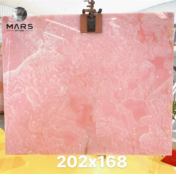 Luxury Natural Pink Onyx Slab For Stone Sinks/Basins