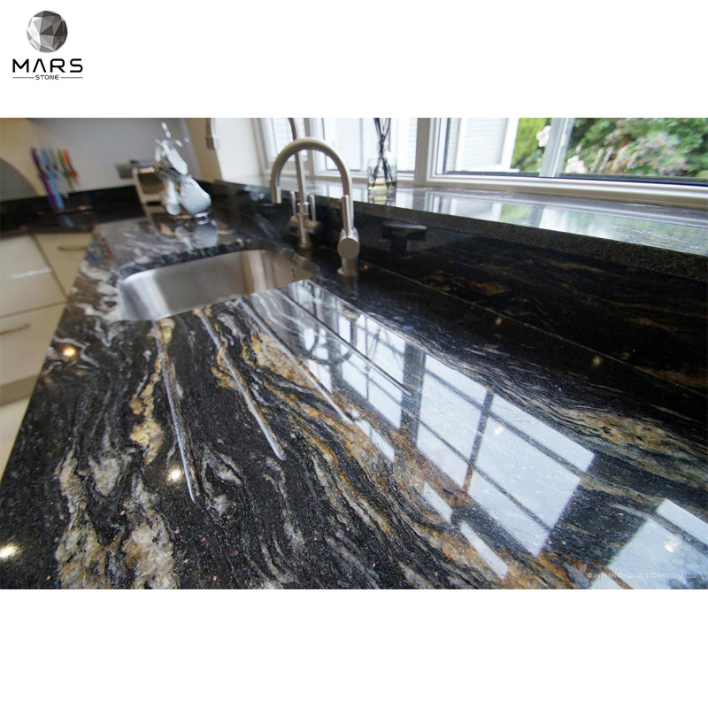 Cosmic Black Granite Slab Tile For Countertop Kitchen Top