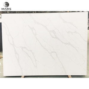 New design Wholesale Price calacatta white quartz stone big slabs for kichen countertop