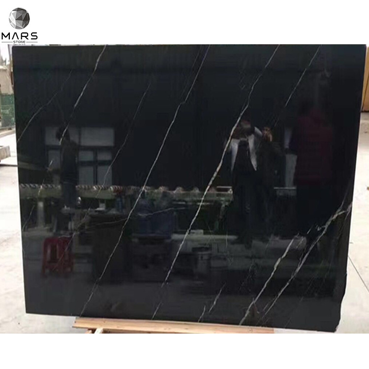 High Quality Natural Black Marble Slabs Nero Marquina Marble Tile For Floor Countertops Decoration