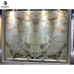 Luxury Stone Marble LED Light Backlit Slabs Tiles Photoelectric Granite Stone For Wall Decoration