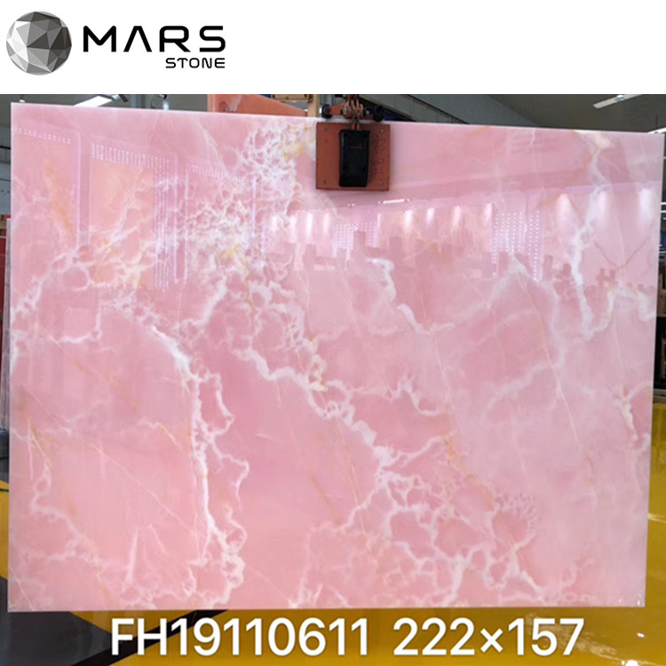 Luxury Natural Pink Onyx Slab For Stone Sinks/Basins