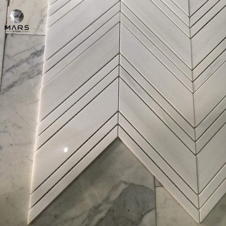 Arrow Shape Marble Mosaic Tiles for Kitchen Backsplash