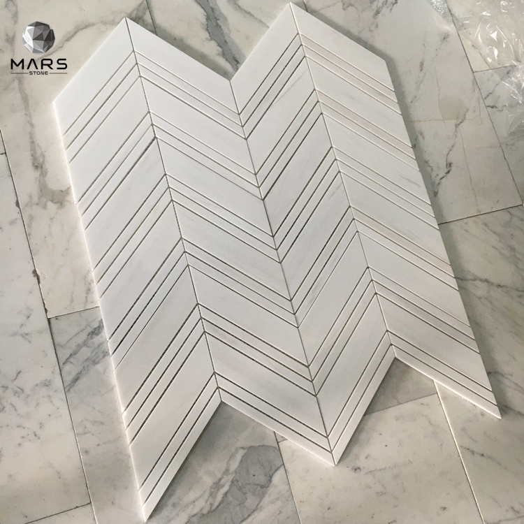 Arrow Shape Marble Mosaic Tiles for Kitchen Backsplash