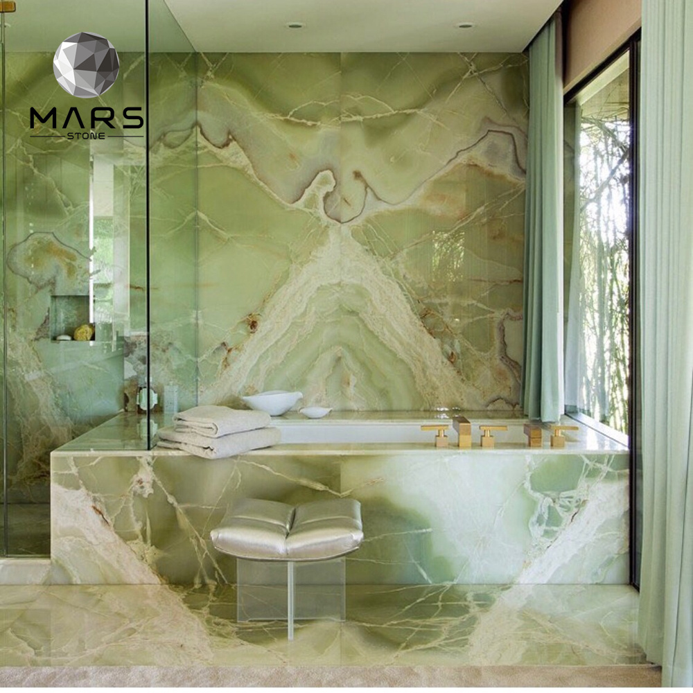 Chinese Supplier Price Translucent Light Pistachio Green Onyx Slab For Bathroom Tile