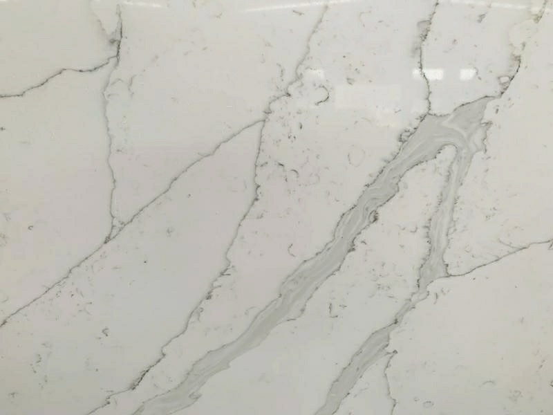 New design Wholesale Price calacatta white quartz stone big slabs for kichen countertop