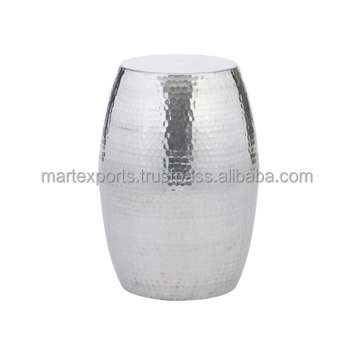 High quality aluminium metal round hammered drum side table for your living room furniture in wholesale price