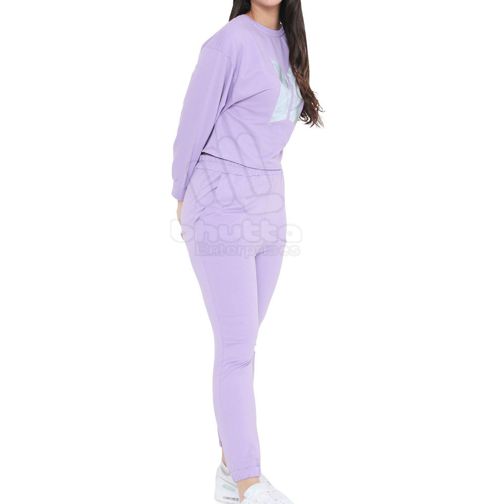 Lilac Purple Color Women Tracksuit Set Customized Printed Style Trendy Fashion Women Tracksuit