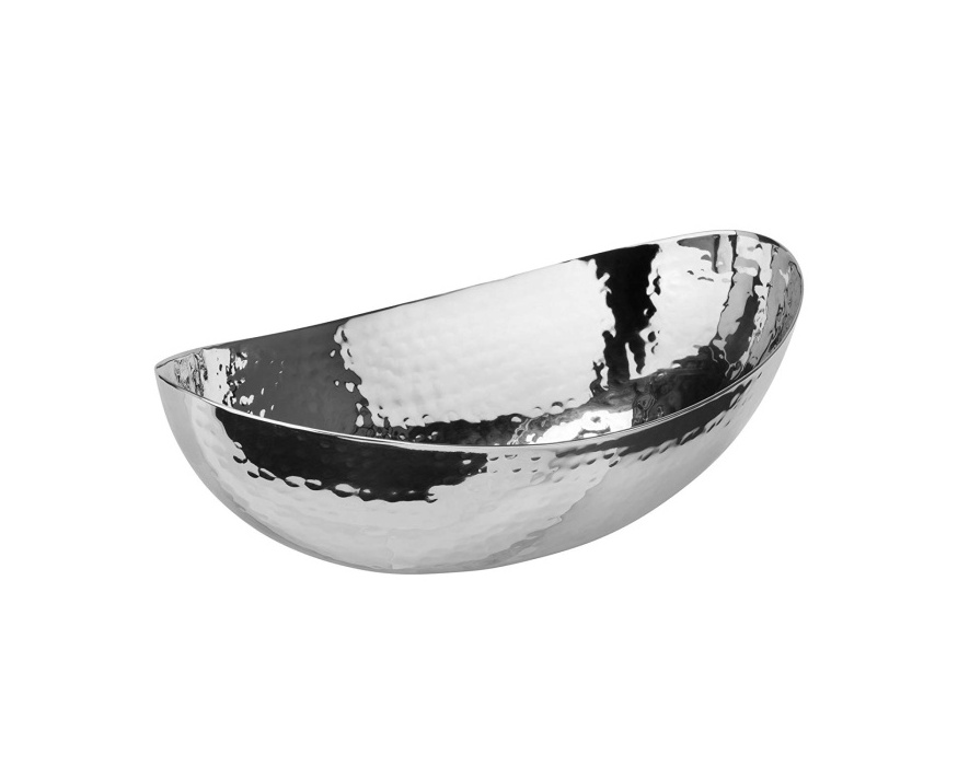 Decorative Luxury Silver Metal Fruit Salad Serving Bowls with Cut Out Mesh Border Modern Nuts Bowl for Nordic Kitchen