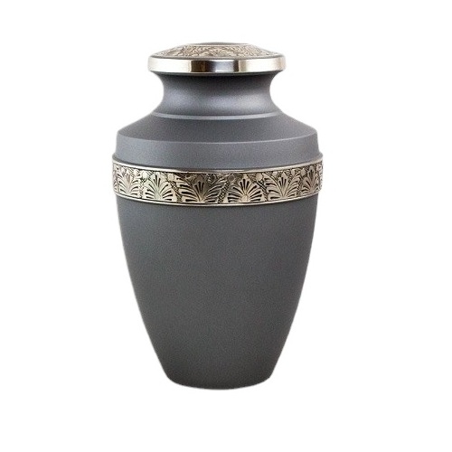 Unique Hand Crafted Floral Design Metal Gold Metal Adult Ashes Cremation Urn with Matching Miniature Keepsake for Human Funeral