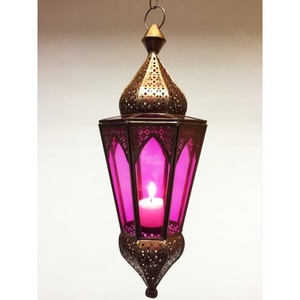 Nordic Hanging Metal Moroccan Lantern Pillar Candle Holder Lamp
Copper Antique Pink Clear Glass Home Decoration