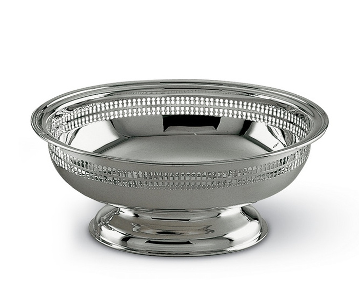 Decorative Luxury Silver Metal Fruit Salad Serving Bowls with Cut Out Mesh Border Modern Nuts Bowl for Nordic Kitchen